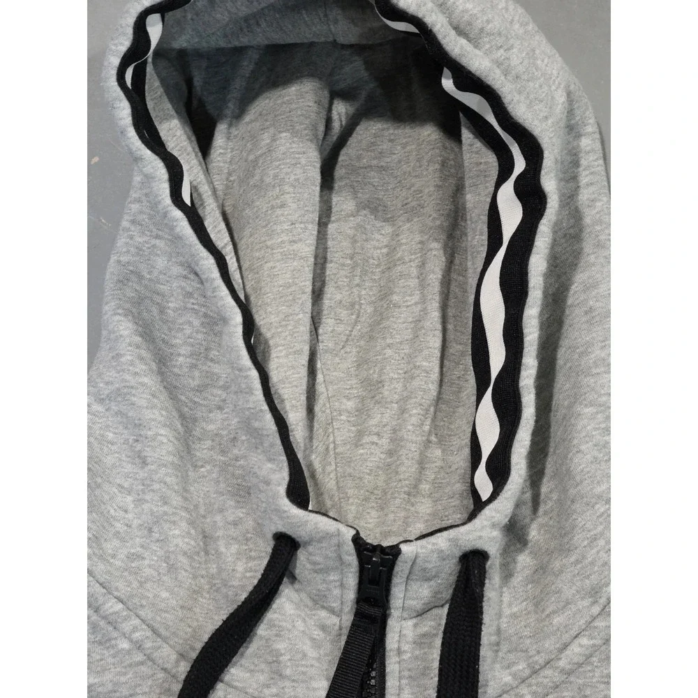 Nike Air Full Zip Hoodie Gray Black Spell Out XXL Authentic Sportswear‎